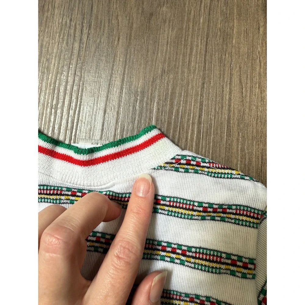 Royal Heir Christmas Sweater Toddler 3T White Stripe Polar Bear Stocking Vintage